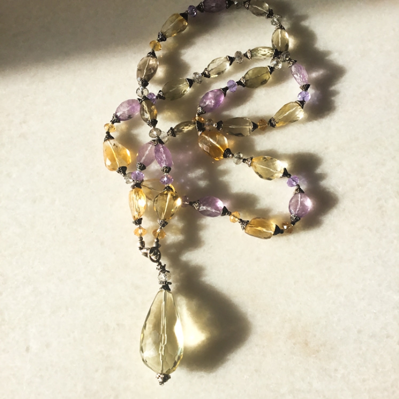 Amethyst Citrin Rauchquarz Kette | KACR1