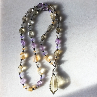 Amethyst Citrin Rauchquarz Kette | KACR1