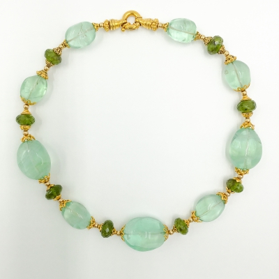 Fluorit-Peridot Collier